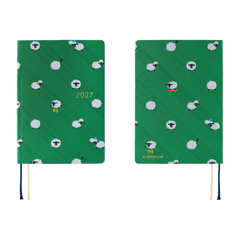 2027 Hobonichi Techo HON A6 Bow & Tie: Sheep Sheep Sheep