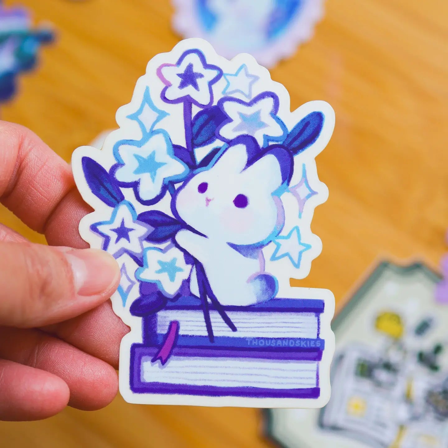 Rabbit's Star Bouquet - Transparent Vinyl Sticker