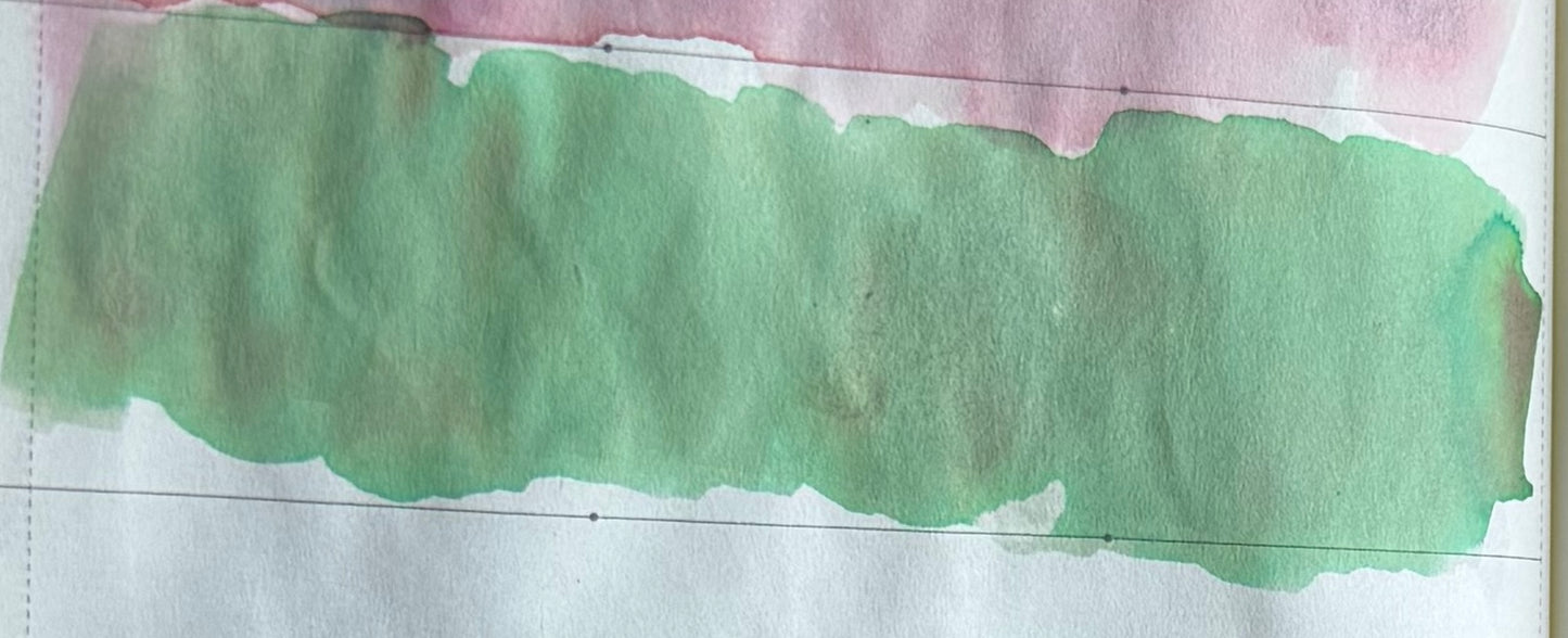 Kitty Inkpot A Certain green tea swatch on tomoe river paper in a hobonichi weeks