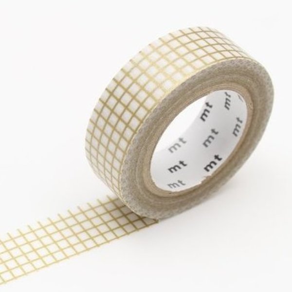 MT Grid Washi Tape - Gold