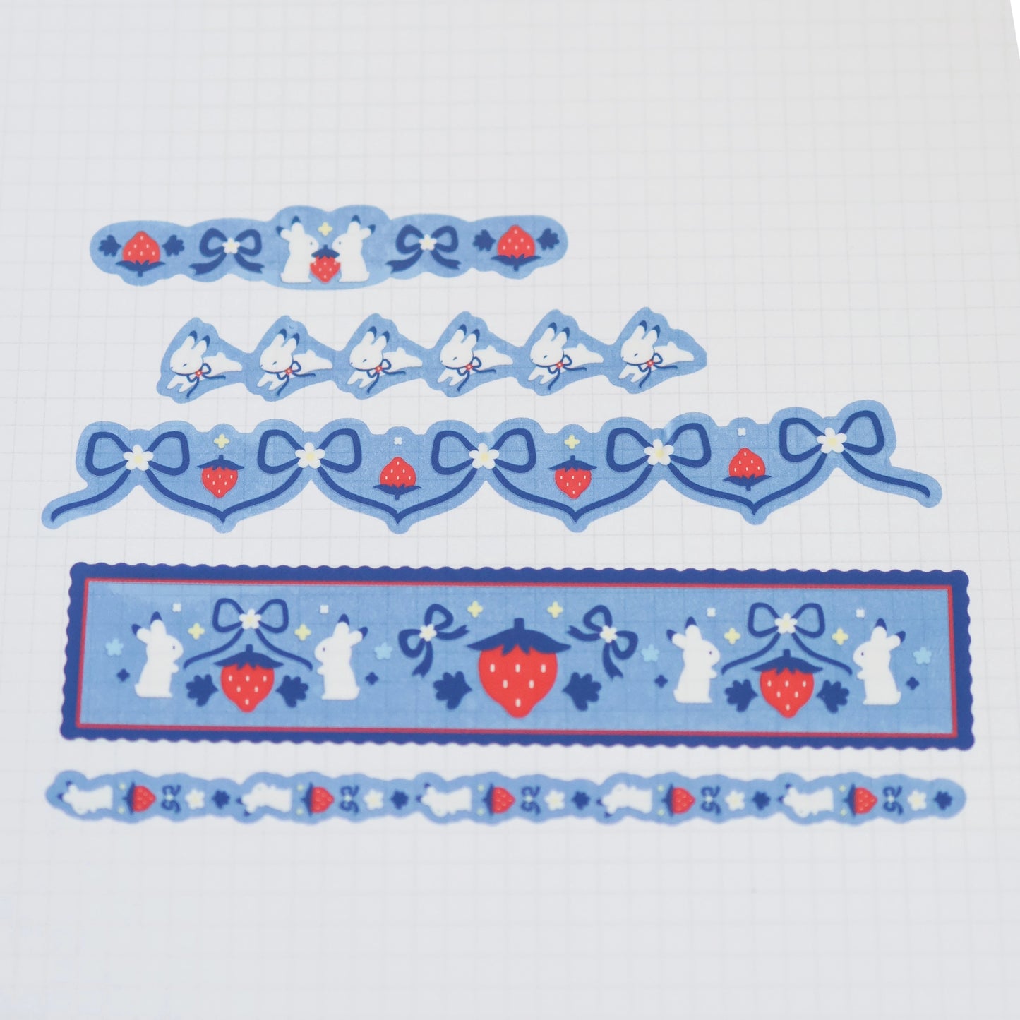 Strawberry Bunnies Kiss Cut PET Tape