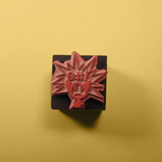 Handmade Screaming Cat Rubber Stamp