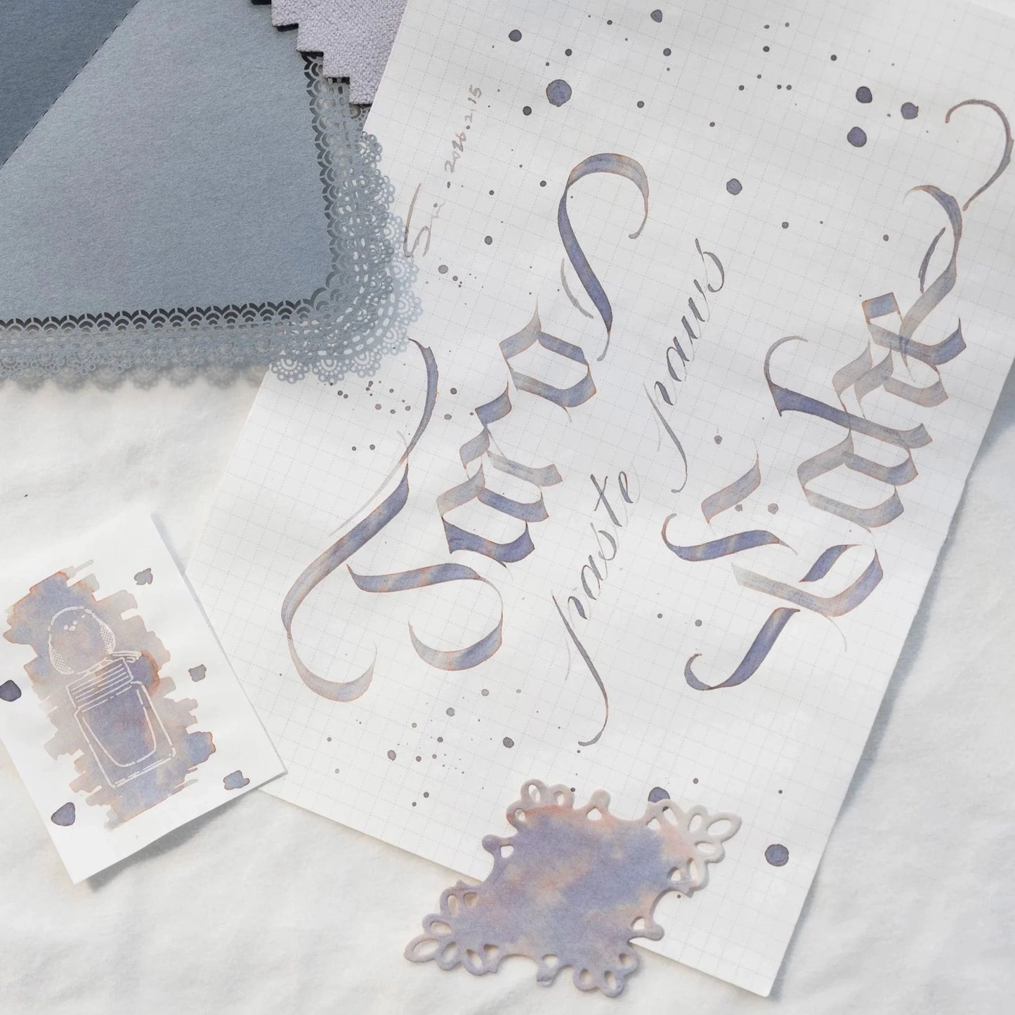 Words written using Kitty Inkpot taro taste paw cake