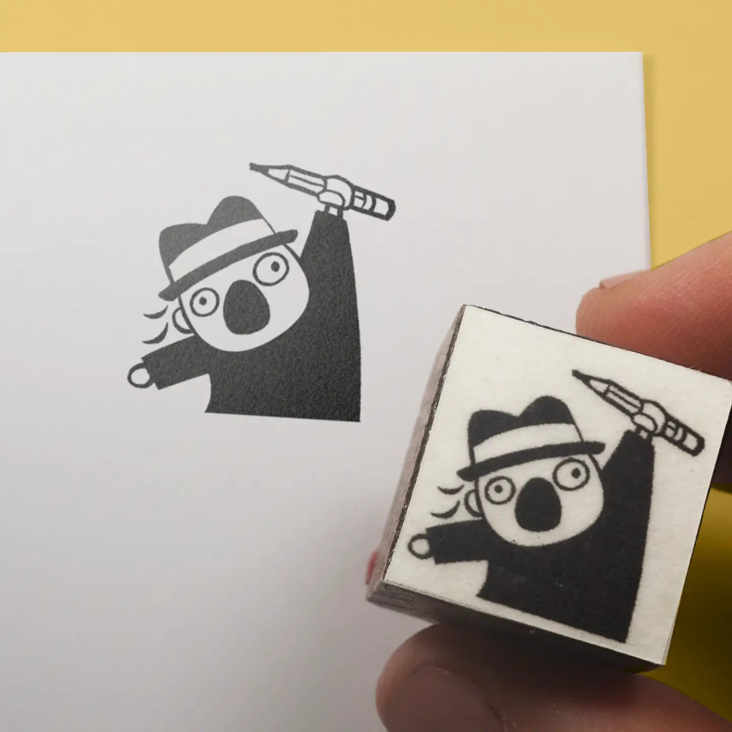 Handmade Happy Artist Rubber Stamp