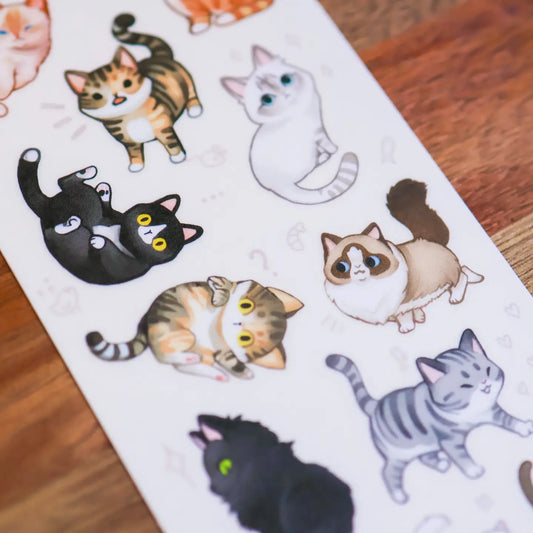 Neighborhood Cats Washi Sticker Sheet