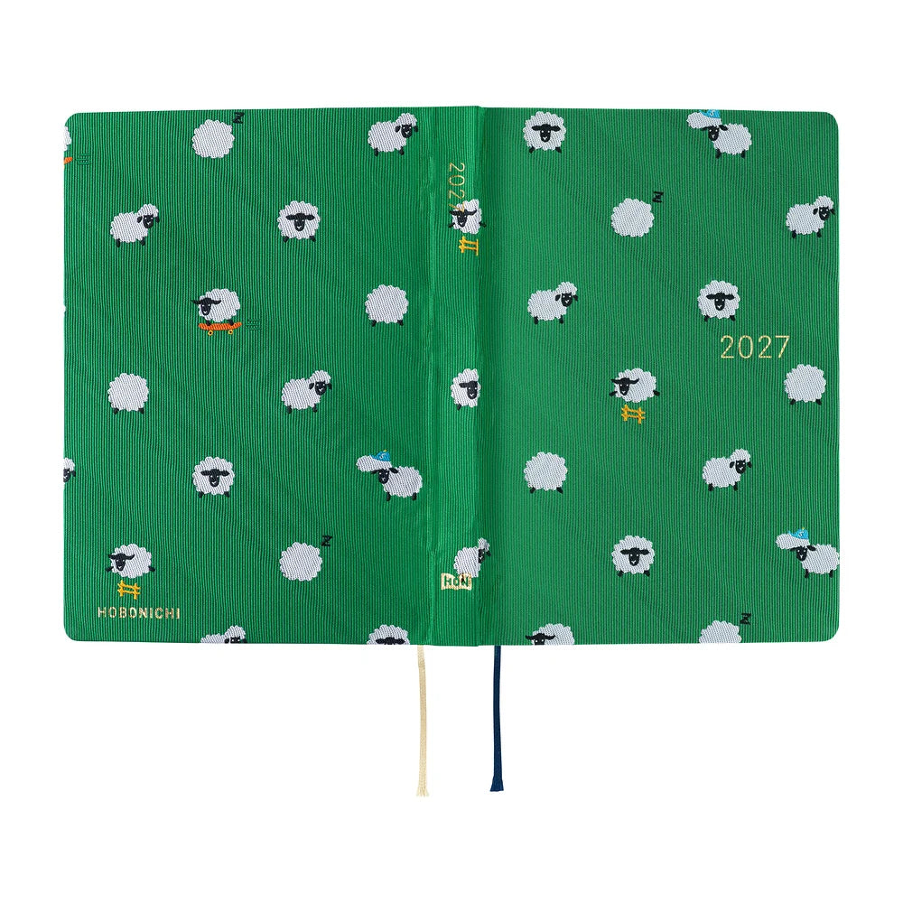 2027 Hobonichi Techo HON A6 Bow & Tie: Sheep Sheep Sheep