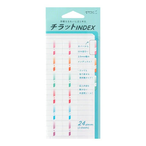 Chiratto Index Tabs - Number + Color