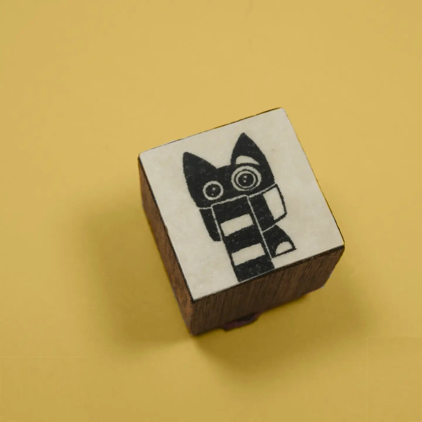 Handmade Cat in Scarf Rubber Stamp