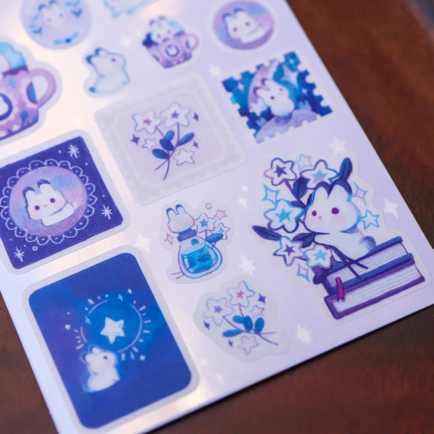 Rabbit and Shooting Stars Washi Sticker Sheet