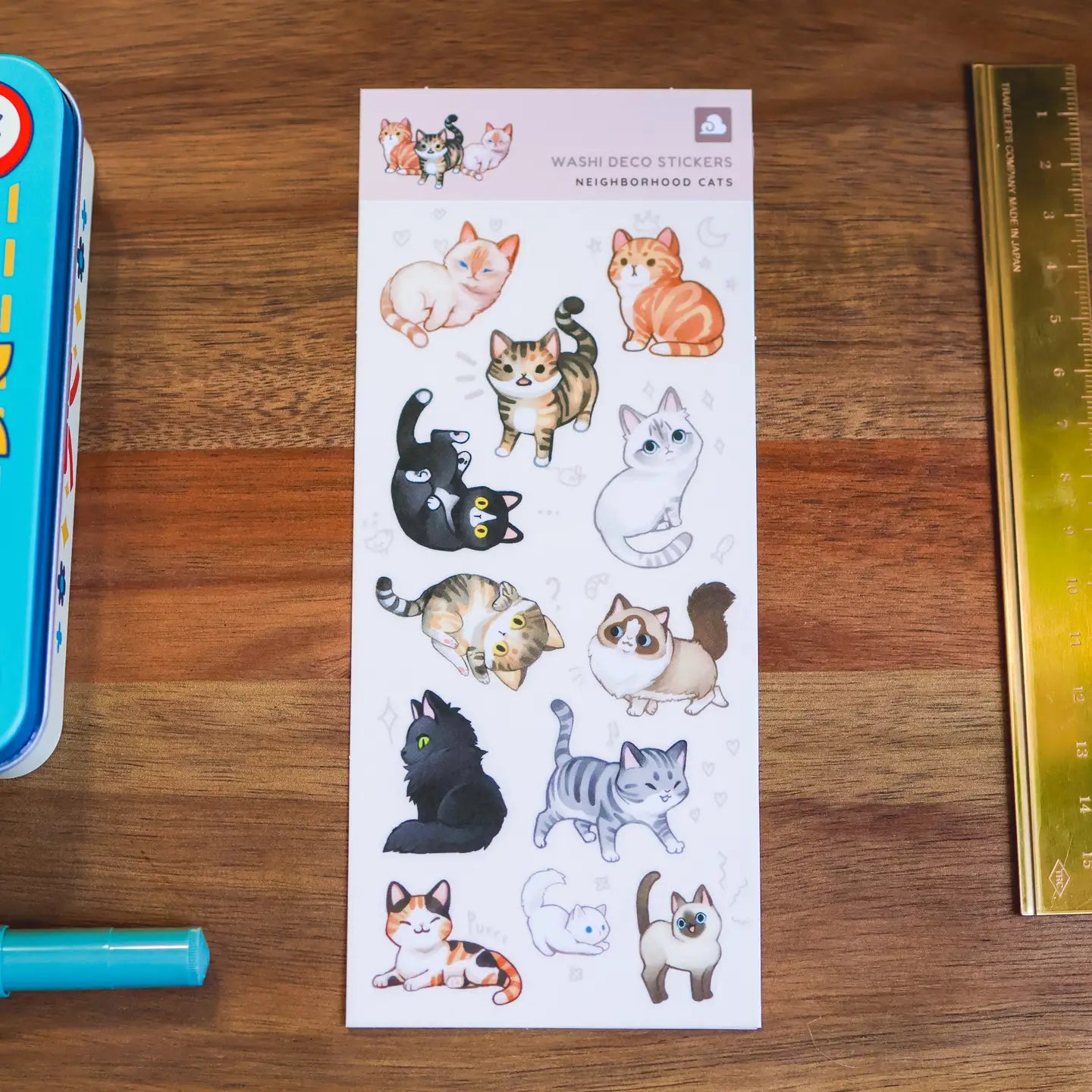 Neighborhood Cats Washi Sticker Sheet