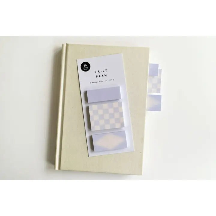 Suatelier No.1974 Daily Plan sticky memo set — three sizes, 40 sheets each, made in South Korea on a book
