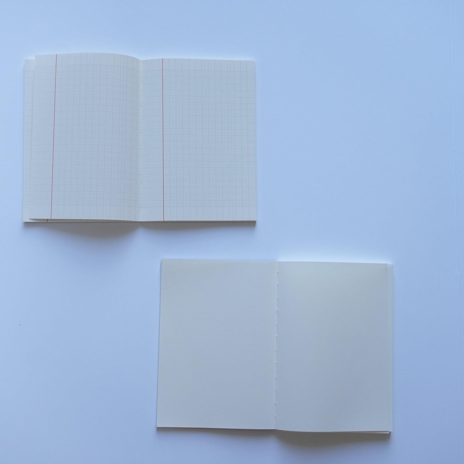 The Bloom Notebook by Oh Bleu open to show one french ruled notebook and one plain/ blank notebook