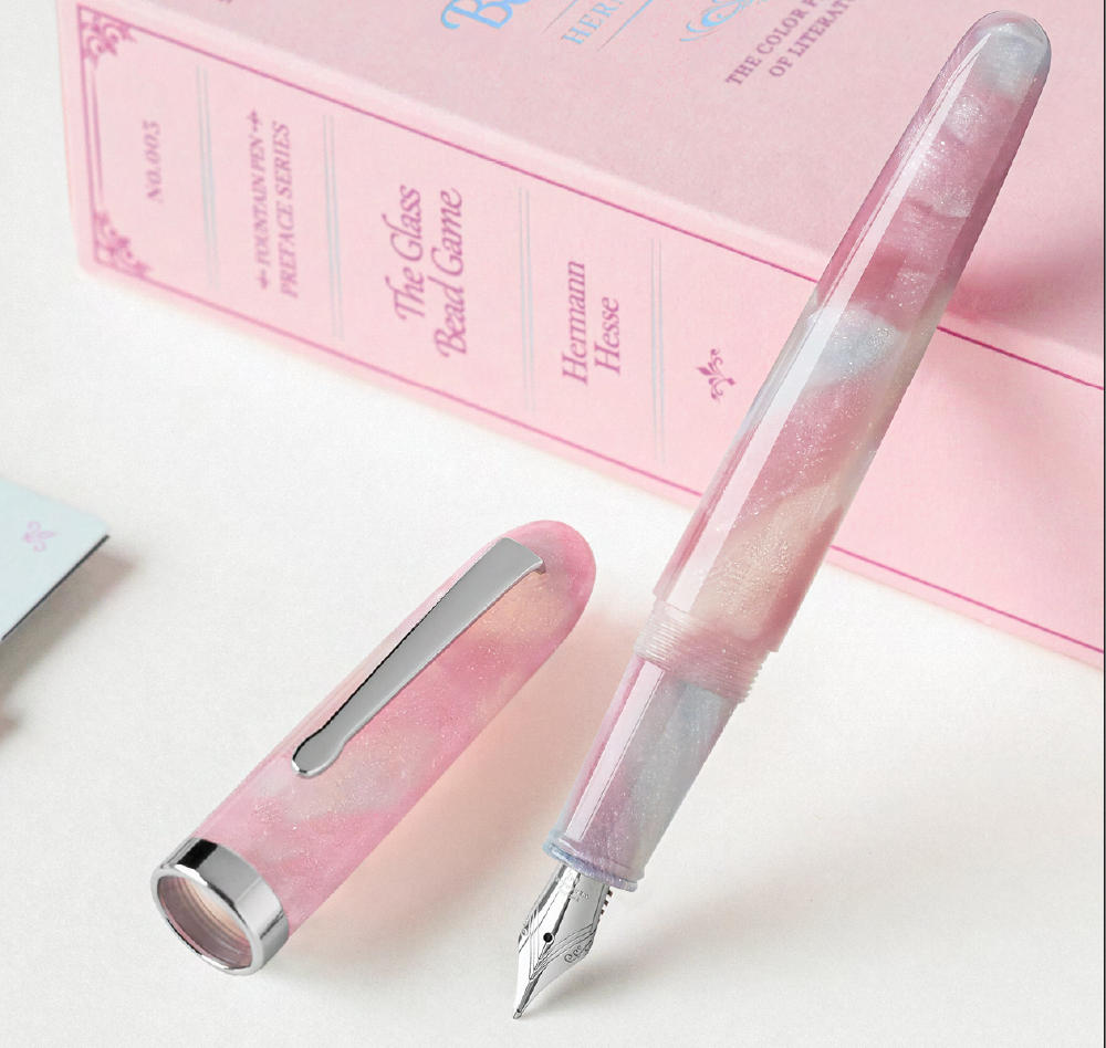 Wearingeul Glass Bead Game pink fountain pen 