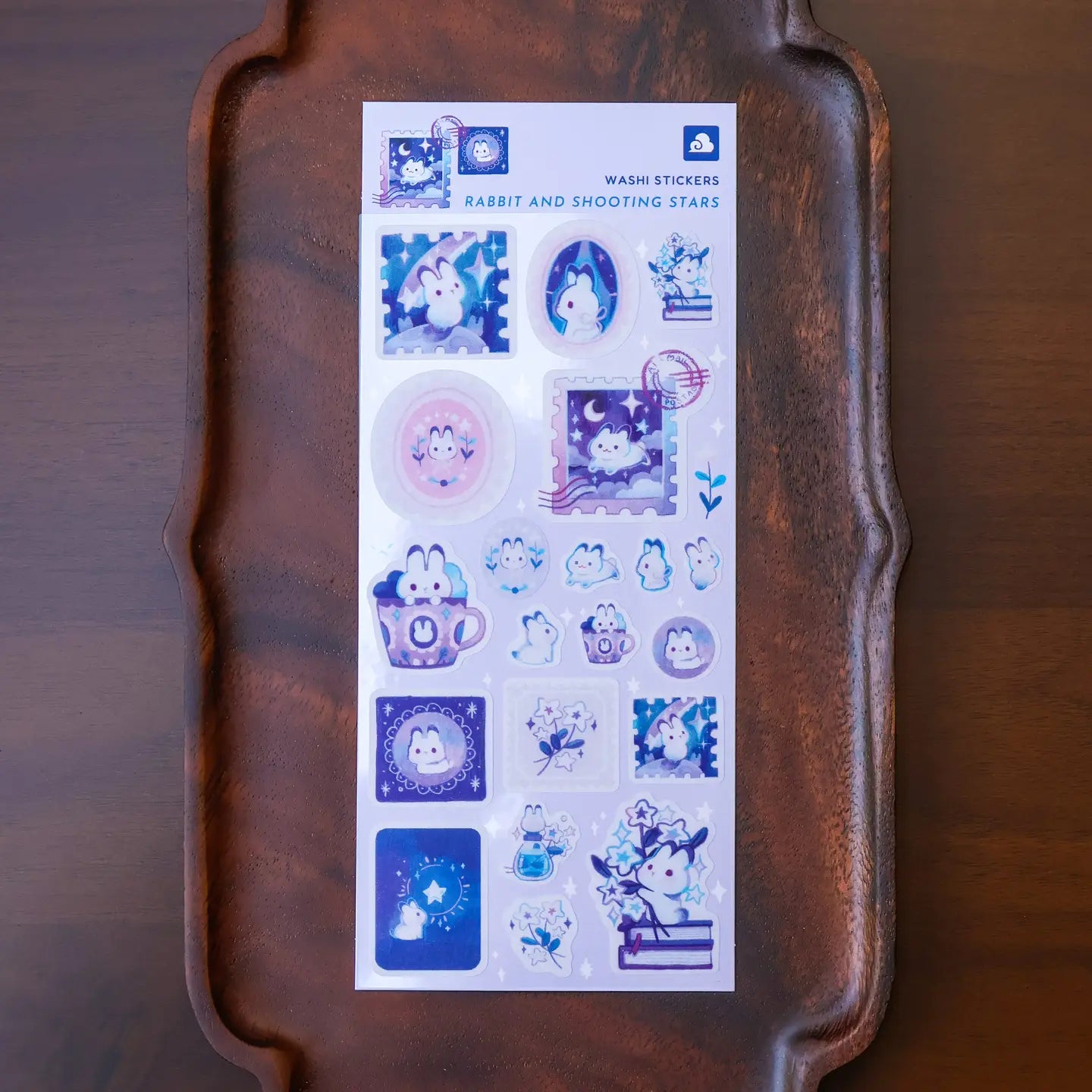 Rabbit and Shooting Stars Washi Sticker Sheet