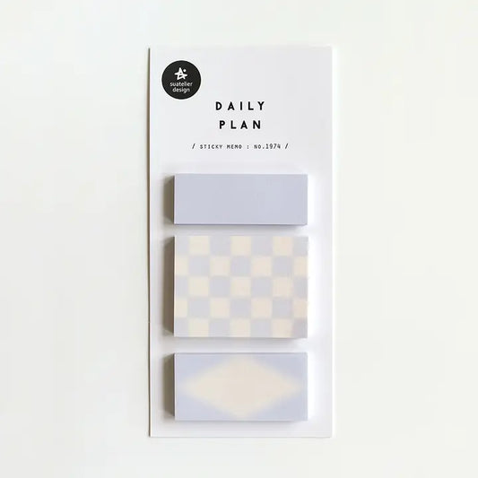Suatelier No.1974 Daily Plan sticky memo set — three sizes, 40 sheets each, made in South Korea