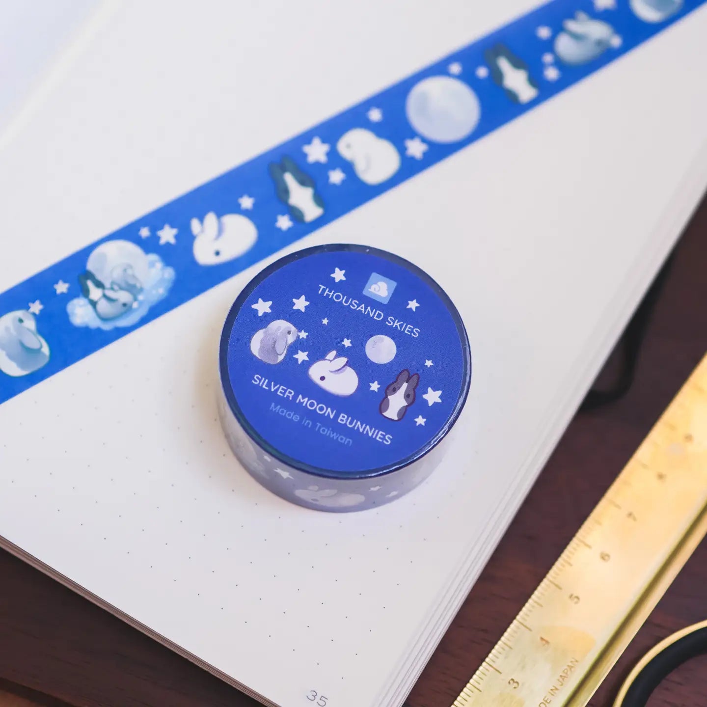 Silver Moon Rabbit Washi Tape