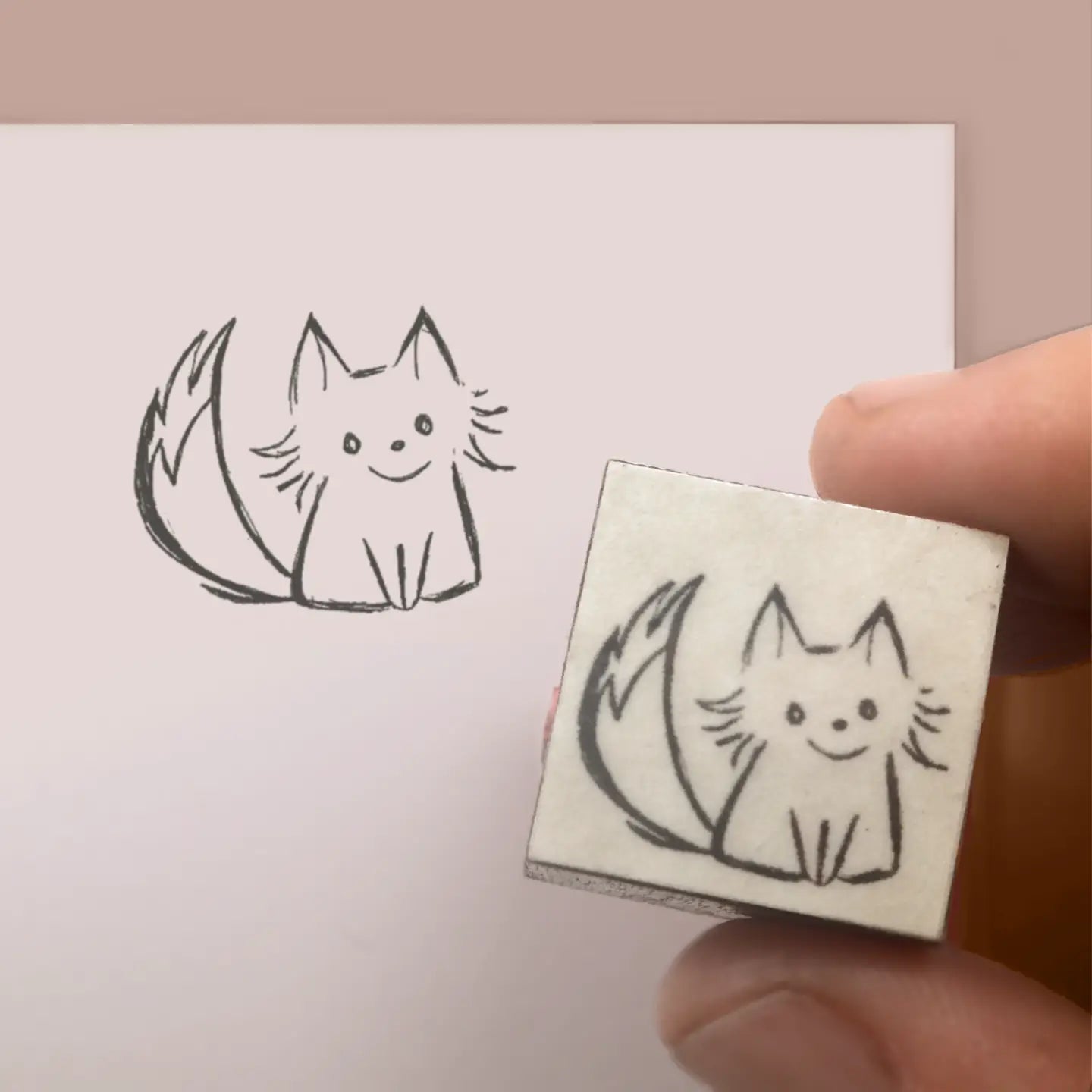 Handmade Kitty Rubber Stamp