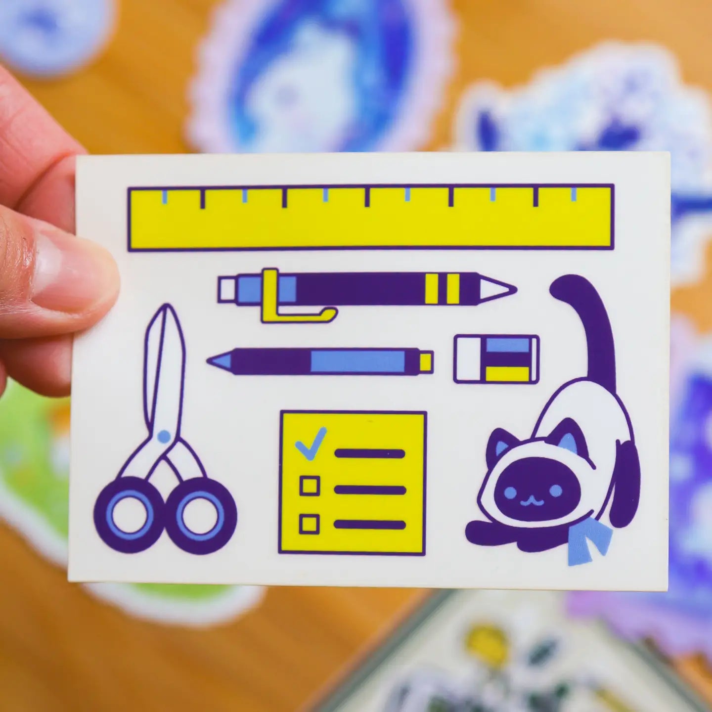 Organized Siamese Cat - Vinyl Sticker