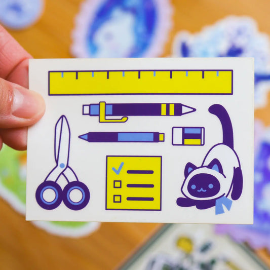 Organized Siamese Cat - Vinyl Sticker