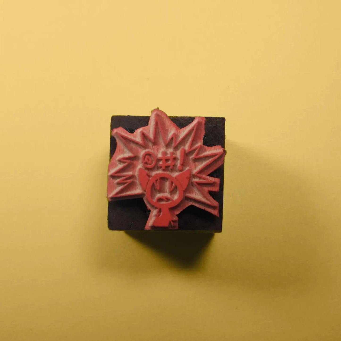 Handmade Screaming Cat Rubber Stamp