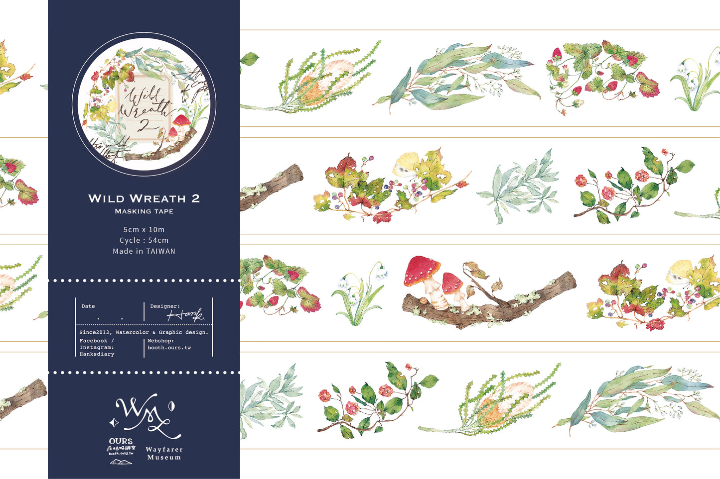 OURS Wild Wreath 2 Washi Tape