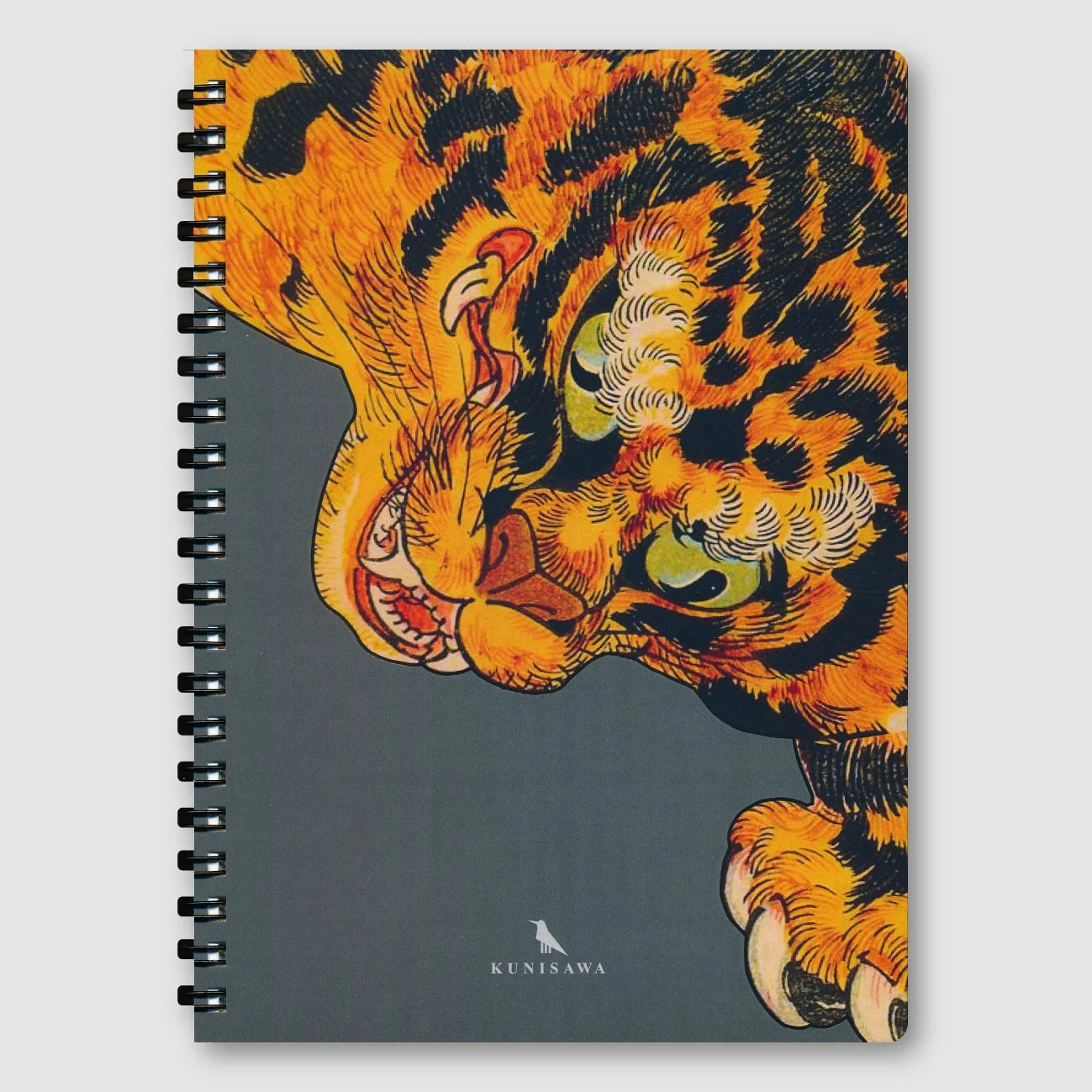 Hot Cool Tokyo x Kunisawa OG Manga Ring Note A5 Tiger — Ukiyo-e cover art, ring-bound notebook made in Tokyo inspired by Utagawa Kuniyoshi’s “Kashiwade No Hanoshi” 1830-1832