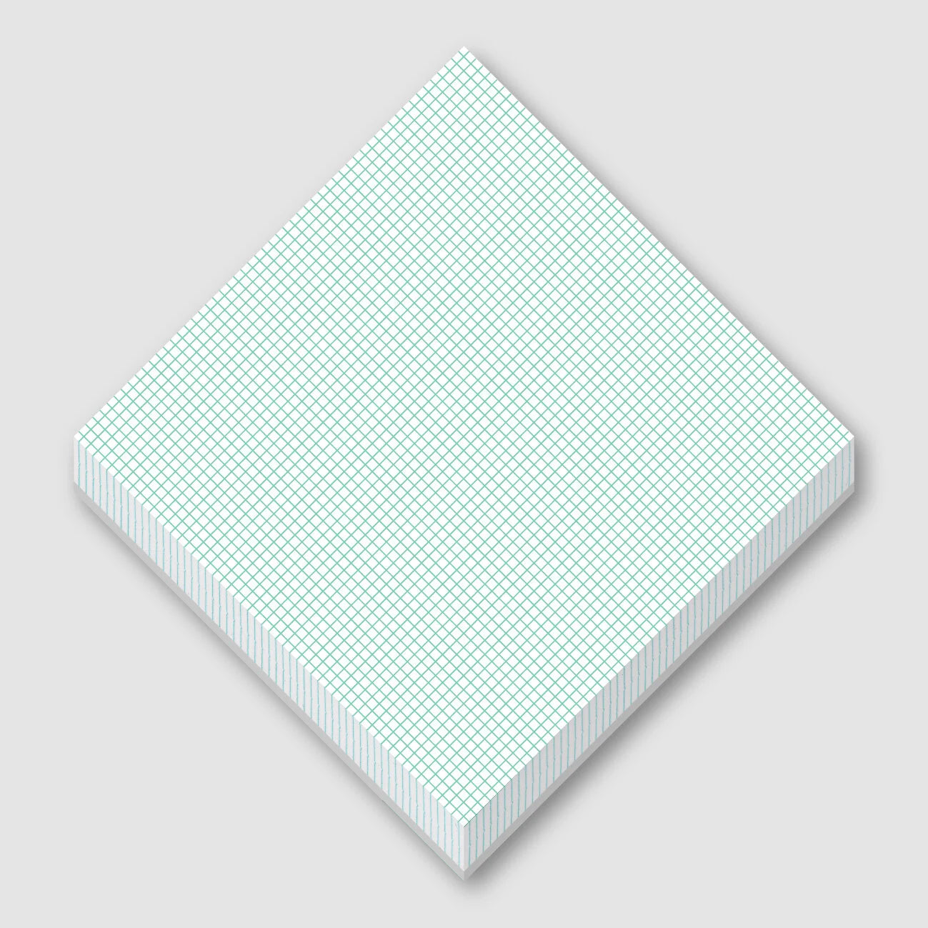 Hot cool tokyo x Paper Lab Kawachiya 7 Square 02 Vintage Mint — 6x6in square sketch pad, 150 sheets Junpakushi paper, 2mm grid