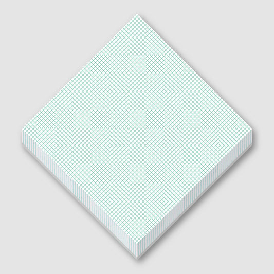 Hot cool tokyo x Paper Lab Kawachiya 7 Square 02 Vintage Mint — 6x6in square sketch pad, 150 sheets Junpakushi paper, 2mm grid