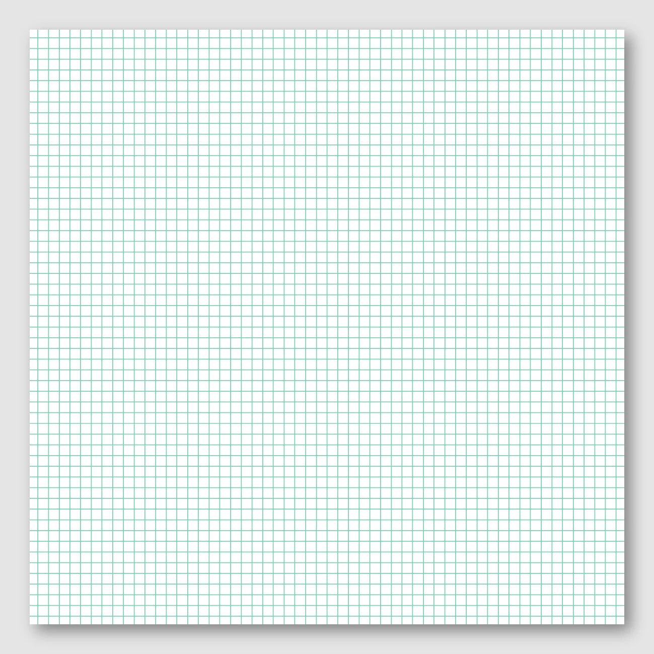 Top-down view of HCT x Kawachiya 7 Square 02 Vintage Mint sketch pad — square format, mint green cover