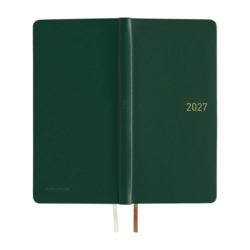 2027 Hobonichi Weeks Leather: Forest Green