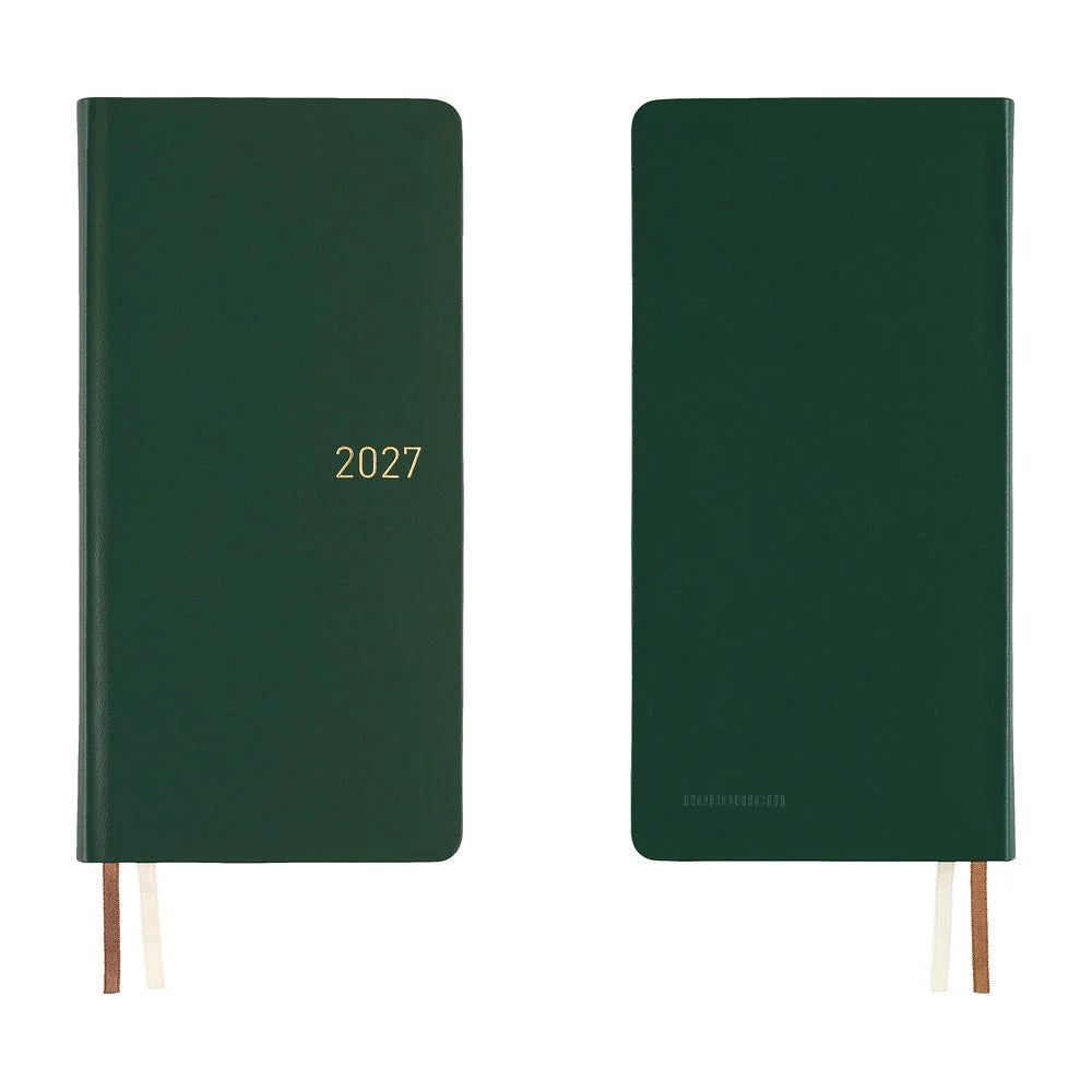 2027 Hobonichi Weeks Leather: Forest Green