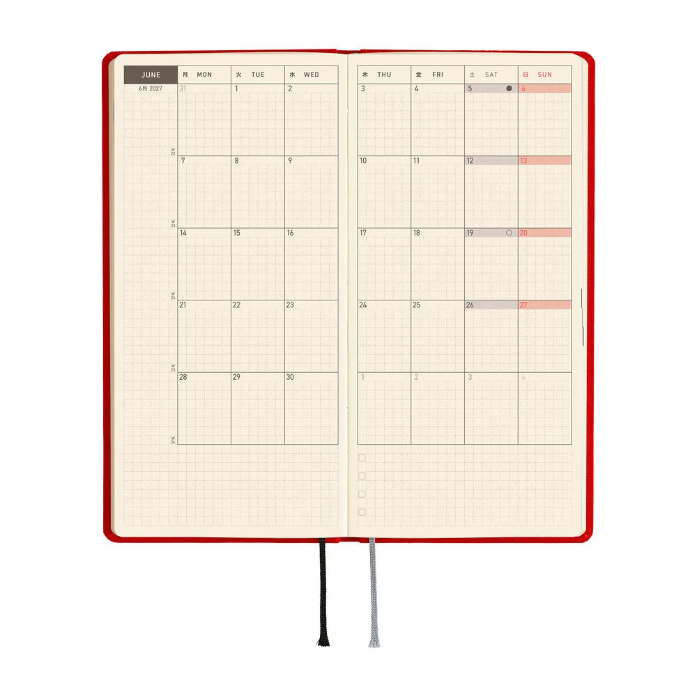 2027 Hobonichi Weeks Colors: Poppy Red