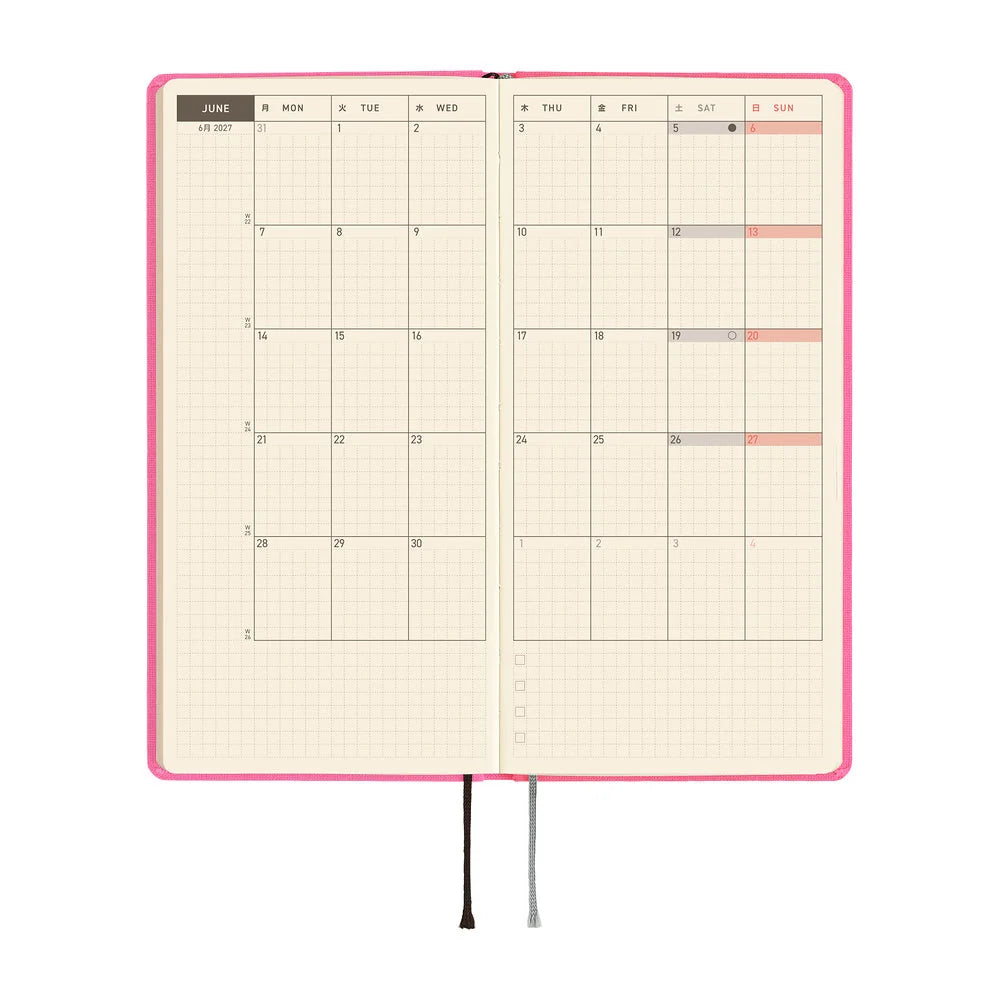 2027 Hobonichi Weeks Colors: Pink Sapphire