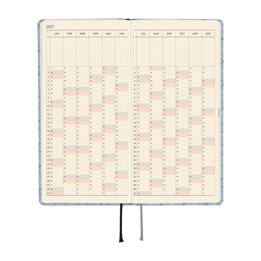 2027 Hobonichi Weeks Shirt Fabric: Graph Plaid